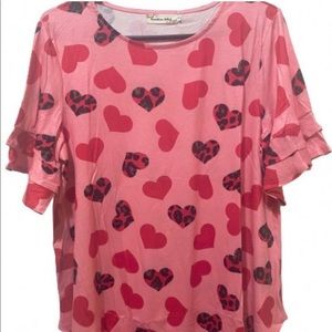 Leopard Heart Top - Women’s